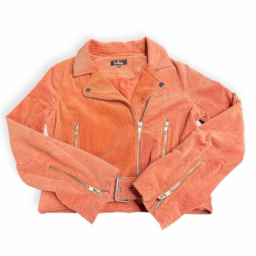 LULU’S Women’s Clay Corduroy Moto Jacket Size Small